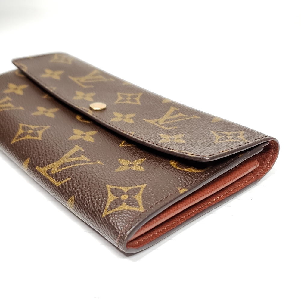 Authentic Louis Vuitton Monogram Sarah Wallet Brown Canvas Long Wallet - Picture 7 of 13